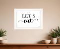 Lets Eat 2 White Framed Print Kitchen Wall Art