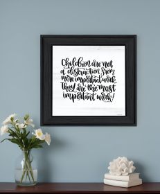 The Most Important Work 3 Black Framed Print Wall Art