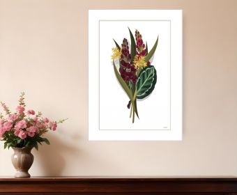 Tropical Sprig 2 White Framed Print Wall Art