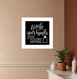 Wash Your Hands 1 White Framed Print Bathroom Wall Art