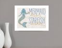 Mermaid Kisses Starfish Wishes 1 White Framed Print Wall Art