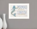 Mermaid Kisses Starfish Wishes 2 White Framed Print Wall Art