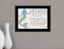 Mermaid Kisses Starfish Wishes 3 Black Framed Print Wall Art