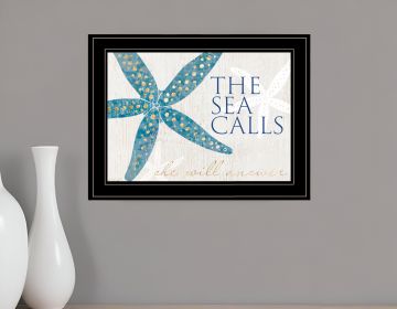 The Sea Calls 3 Black Framed Print Wall Art