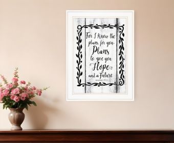 Plans to Give You Hope 1 White Framed Print Wall Art