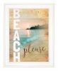 Beach Please 1 White Framed Print Wall Art