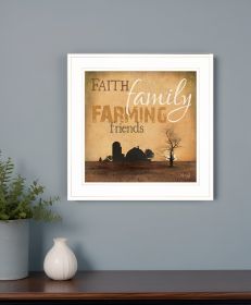 Farming 1 White Framed Print Wall Art