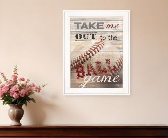 Take Me Out to the Ball Game 1 White Framed Print Wall Art