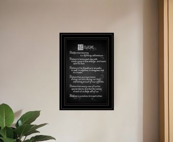 Believe 2 Black Framed Print Wall Art