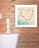 No Selfies in the Bathroom Sea 1 White Framed Print Bathroom Wall Art