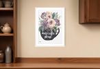 More Coffee Please 1 White Framed Print Kitchen Wall Art