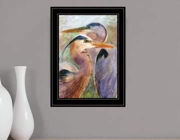 Blue Heron Duet 2 Black Framed Print Wall Art