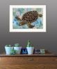 Sea Turtles Collage II 1 White Framed Print Wall Art