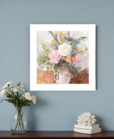 Table Bouquet 2 White Framed Print Wall Art