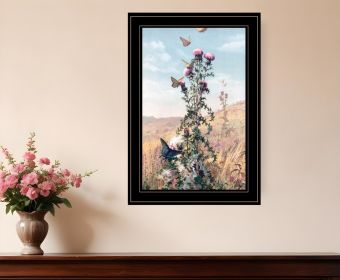 Meadow Butterflies 2 Black Framed Print Wall Art