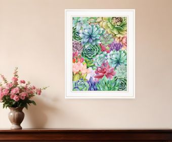 Succulents Paradise 2 White Framed Print Wall Art