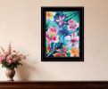 Tropical Flowers 3 Black Framed Print Wall Art