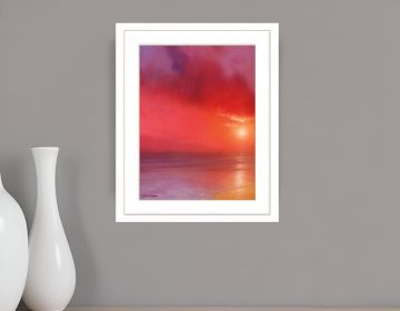 Sunset in Red 1 White Framed Print Wall Art