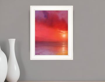 Sunset In Red 2 White Framed Print Wall Art