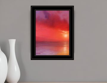 Sunset In Red 3 Black Framed Print Wall Art