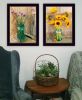 Set Of Two Country Sunflowers and Chives Black Framed Print Wall Art