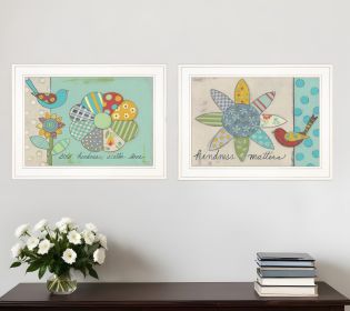 Set Of Two Kindness 1 White Framed Print Wall Art