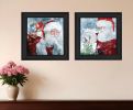 Set Of Two Santas Blessings 2 Black Framed Print Wall Art