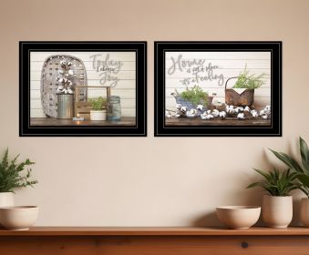 Set Of Two Choose Joy Black Framed Print Wall Art