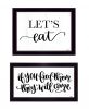 Set Of Two Lets Eat or Feed Them 3 Black Framed Print Kitchen Wall Art