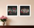 Set Of Two Cherish and Have Faith 3 White Framed Print Wall Art