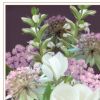 Set Of Two Lilac and Wild Plum Bouquet White Framed Print Wall Art