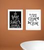 Set Of Two Clean or Shower Together White Framed Print Bathroom Wall Art