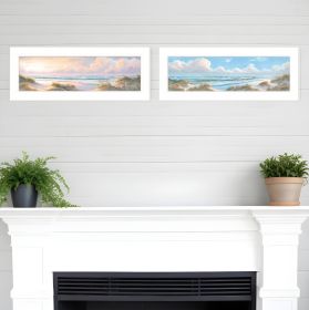 Set Of Two The Seascape 2 White Framed Print Wall Art