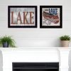 Set Of Two Lake Life is Better 3 Black Framed Print Wall Art