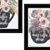 Set Of Two More Coffee Please or Coffee Break Black Framed Print Kitchen Wall Art