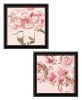 Set Of Two The Peonies 1 Black Framed Print Wall Art