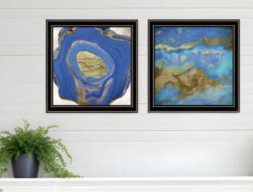 Set Of Two Perisse Cobalt 1 Black Framed Print Wall Art