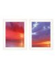 Set Of Two Sunset White Framed Print Wall Art