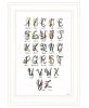 Flower Alphabet 1 White Framed Print Wall Art