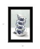 Tea Tower Blue 3 Black Framed Print Kitchen Wall Art