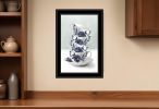 Tea Tower Blue 3 Black Framed Print Kitchen Wall Art