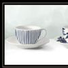 Cups and Saucers 3 Black Framed Print Wall Art