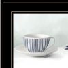 Cups and Saucers 3 Black Framed Print Wall Art