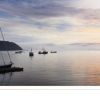 BAR HARBOR SILHOUETTES 1 White Framed Print Wall Art