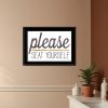 Please Seat Yourself 3 Black Framed Print Wall Art