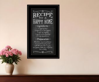 Recipe for a Happy Home 3 Black Framed Print Wall Art