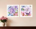 Set Of Two Clematis 1 White Framed Print Wall Art