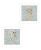 Set Of Two Coral Seahorse White Framed Print Wall Art