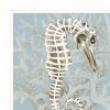 Set Of Two Coral Seahorse White Framed Print Wall Art