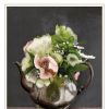 Set Of Two Vintage Floral Tea Pot and Door Knob White Framed Print Kitchen Wall Art